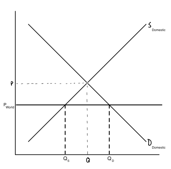 Domestic supply and demand in the world market