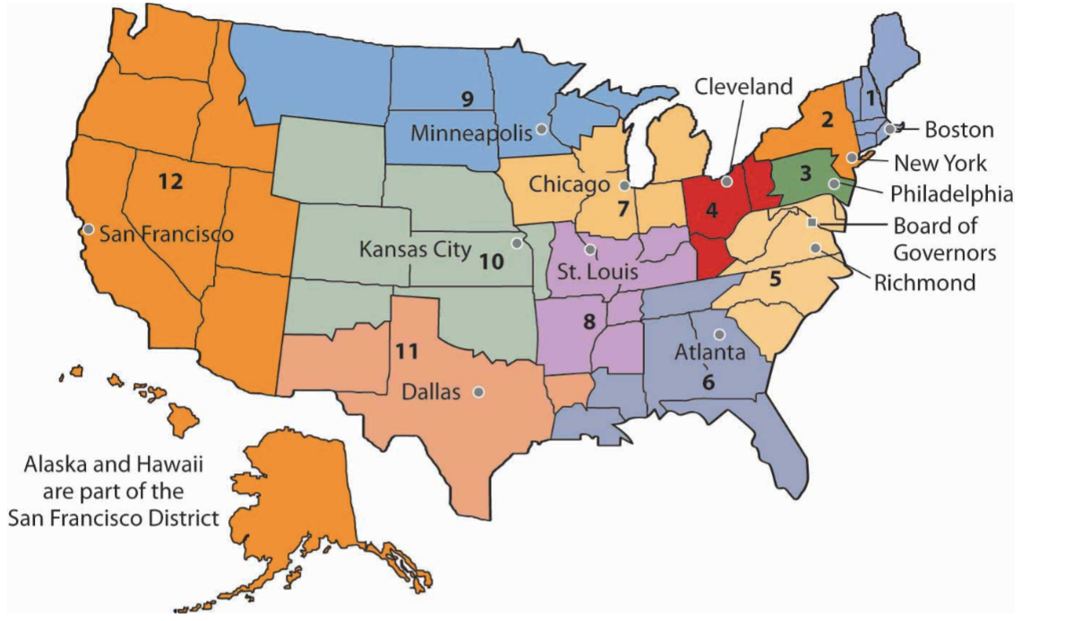 Map of Federal Reserve Regions